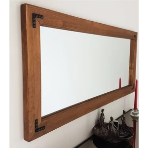 NEOstill -Doğal Ahşap Dekoratif Salon Duvar Ayna 110X50 Ceviz