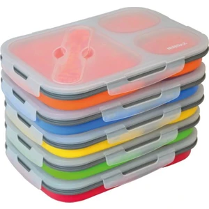 Silikon Katlanabilir Üç Gözlü Yemek Seti