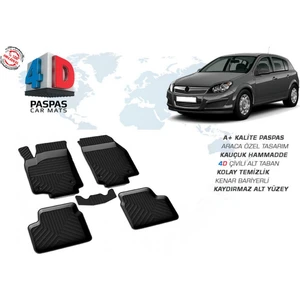 OMSA Opel Astra H 4D Havuzlu Paspas Siyah 2004 ve Sonrası