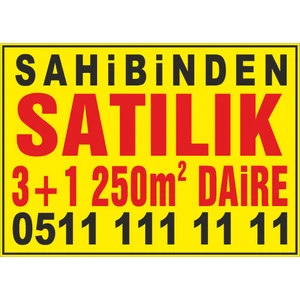 New Jargon Sahibinden Satılık 3+1 250m2 Daire Afişi 50 x 70 cm