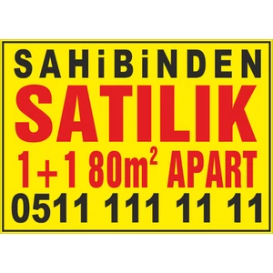 New Jargon Sahibinden Satılık 1+1 80m2 Apart Afişi 50 x 70 cm