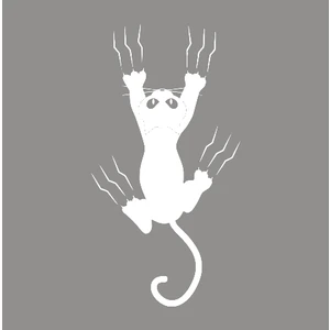 New Jargon  Pençe İzi Çıkaran Kedi Sticker Yapıştırma Beyaz