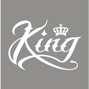 New Jargon  King Kral Tacı ve Yazısı Sticker Yapıştırma Beyaz