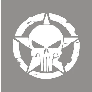 New Jargon  Army Asker Yıldız Punisher Sticker Decal Sticker Yapıştırma Beyaz