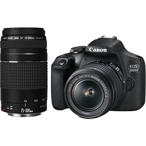 EOS 2000D DSLR Fotoğraf Makinesi 24.1 MP 18-55mm ve 75-300mm Lenslerle