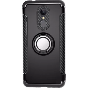 Xiaomi Redmi 5 Plus 5.99" Yüzük Standlı Armor Silikon Kılıf - Siyah