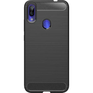 Xiaomi Redmi Note 7 Brushed Carbon Fiber Silikon TPU Kılıf - Siyah