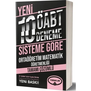 Yediiklim Yayınları ÖABT Ortaöğretim Matematik Tamamı Çözümlü 10 Deneme (Soruluk Yeni Sisteme Göre )
