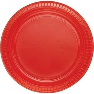 Kırmızı 22 cm Plastik Tabak 25' li