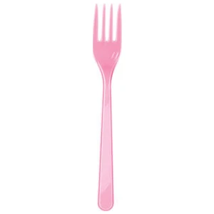 Plastik Pembe Çatal 25' li