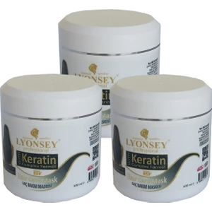 Lyonsey Professional Besleyici & Kırık Önleyici Keratinli Saç Bakım Maskesi 3 Adet 500 ml