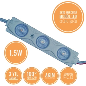 Amber LED Mercekli Modül Led Günışığı 1.5W | 100 Adet