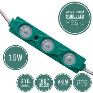 Amber LED Mercekli Modül Led Yeşil 1.5W | 100 Adet