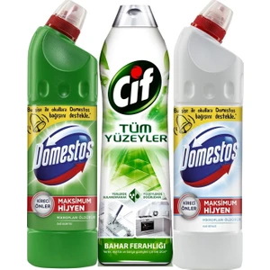Ultra Çamaşır Suyu 2X810 gr + Cif Tüm Yüzeyler Bahar Ferahlığı 750 ml