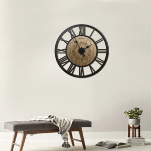 Dirty Wood Büyük Boy Dekoratif Ahşap Duvar Saati 74 cm