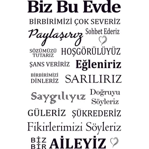 Design'dan Ev Kuralları Duvar Sticker
