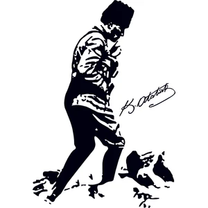 Design'dan Mustafa Kemal Atatürk Silüet Duvar Sticker