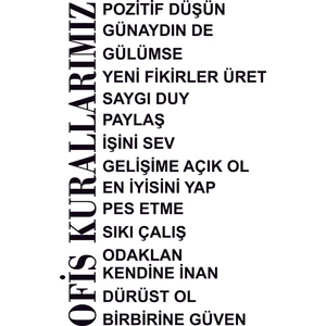 Design'dan Ofis Kuralları 2 Duvar Sticker