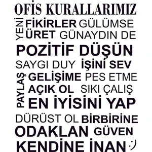 Design'dan Ofis Kuralları 3 Duvar Sticker