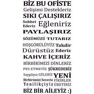 Design'dan Ofis Kuralları Duvar Sticker