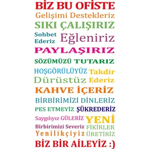 Design'dan Renkli Ofis Kuralları Sticker