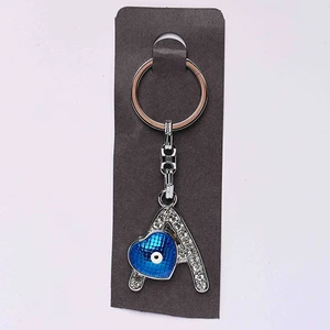 new life promosyon nl  Yeni167 Nazar Boncuklu Krom Ve Taşlı Harf Anahtarlık