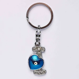 new life promosyon nl  Yeni173 Nazar Boncuklu Krom Ve Taşlı Harf Anahtarlık