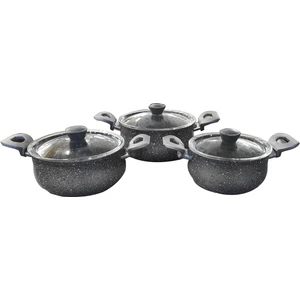 Oms 6 Parça Granit Güveç Set Gri