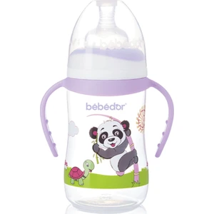 Desenli Geniş Ağız Kulplu Biberon 250 ml (B-89322)