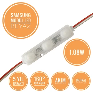 Amber LED Samsung Mercekli Modül Led Beyaz 1.08W | 50 Adet