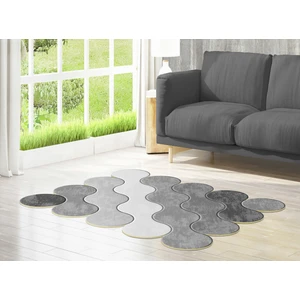 Figürlü Özel Kesim Yıkanabilir Kaymaz Taban Halı 117 Gri ( 80 X 200 )