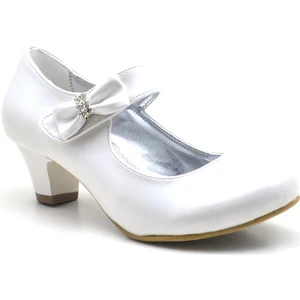 Taşlı Sedef Topuklu Kız Çocuk Abiye Ayakkabı