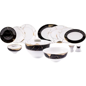Marble 12 Kişilik 61 Parça Bone Yemek Takımı