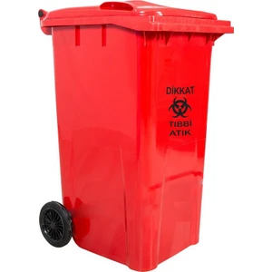 Plastik Tıbbi Atık Çöp Konteyneri 110 lt A+ Kalite Isıya Dayanıklı Tıbbi Atık Kovası