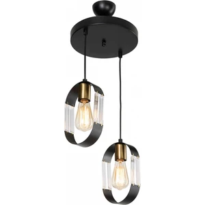 AVONNI AV-65185-2T-BSY Siyah Boyalı Modern Avize E27 Metal Cam 25cm