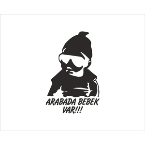 Stickermarket Arabada Bebek Var Sticker (Beyaz)
