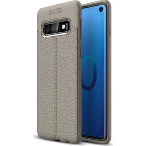 Case 4U S10 Kılıf Rugan Armor Deri Görünümlü Yüksek Kalite Silikon Niss Gri