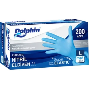 Pudrasız Nitril Eldiveni (L) Mavi 200'lü