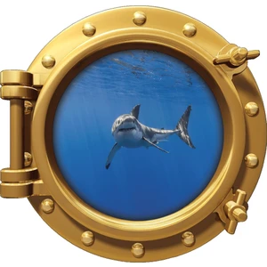 Gemi Denizaltı Pencere Köpek Balığı Duvar Sticker