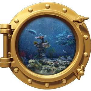 Gemi Denizaltı Pencere Balık Çocuk Odası Duvar Sticker