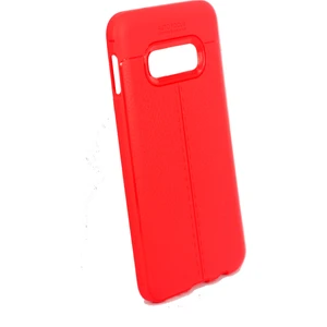 Case 4U S10e Kılıf Rugan Armor Deri Görünümlü Yüksek Kalite Silikon Niss Kırmızı