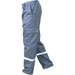 Orange Safety Yazlık İş Pantolonu %100 Pamuk Reflektörlü Gri