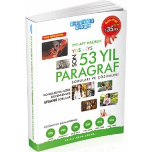 TYT AYT Hazırlık Son 53 Yıl Paragraf Çıkmış Sorular ve Çözümleri Akıllı Adam Yayınları