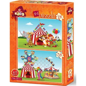 Art Çocuk Puzzle Sirk ve Lunapark 24+35 Parça Puzzle