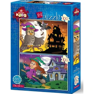 Art Çocuk Puzzle Baykuş ve Tatlı Cadı 2x100 Parça Puzzle