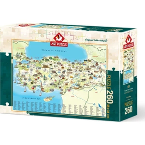 Art Puzzle Türkiye Kültür Haritası 260 Parça Puzzle 48x34 cm Eğlenceli Zihin Geliştirici