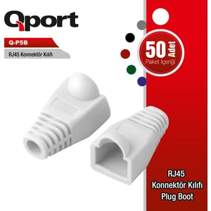 QPort Q-P5B RJ45 Konnektör Kılıfı 50'li Paket RJ45 Kılıf