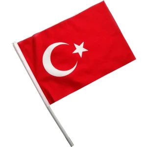 Bayrakal Sopalı Türk Bayrağı 30x45cm Raşel Kumaş 50 Adet