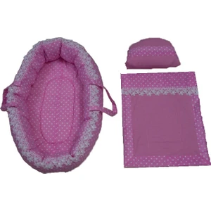 Oyuncak Oval Pembe Bebek Yatağı Seti