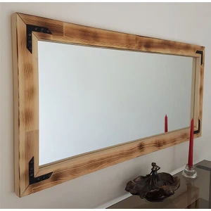 NEOSTİLL -Doğal Ahşap Dekoratif Salon Duvar Ayna 110x50 Eskitme
